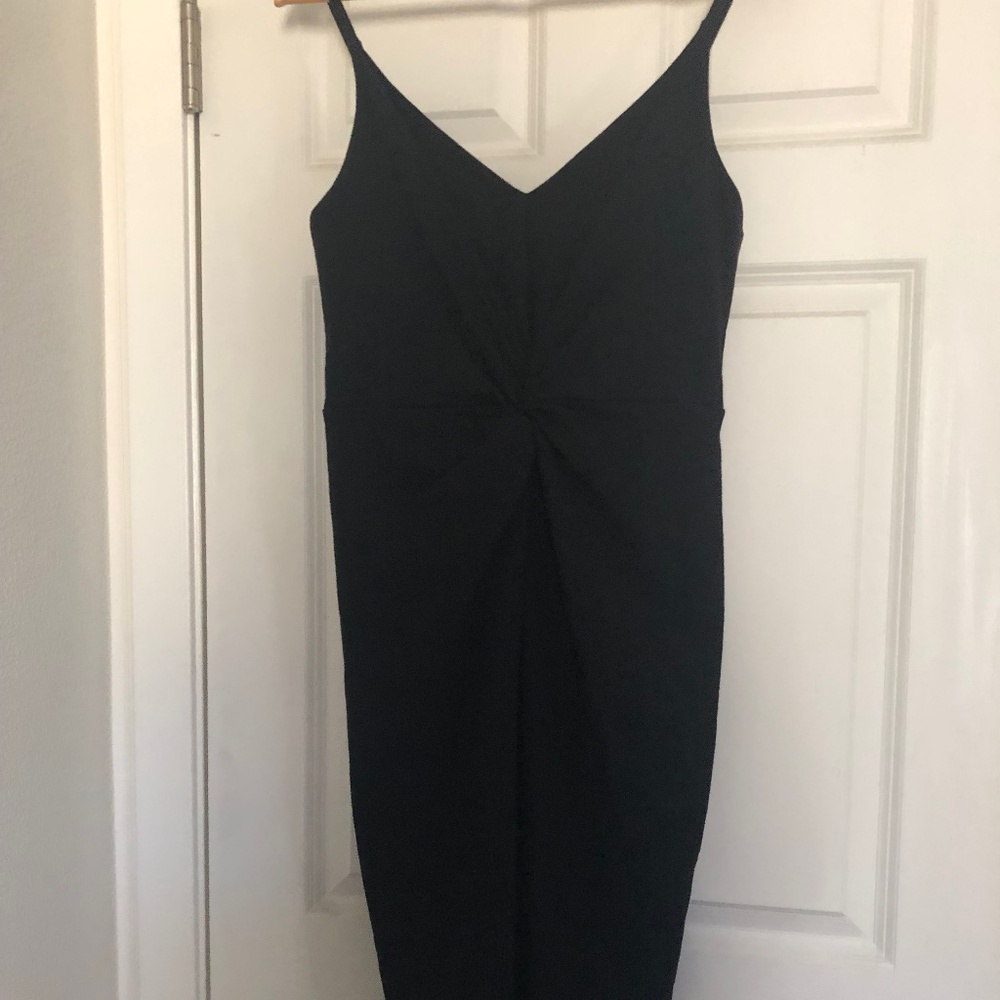 H&M Front Knot Black Fitted Dress